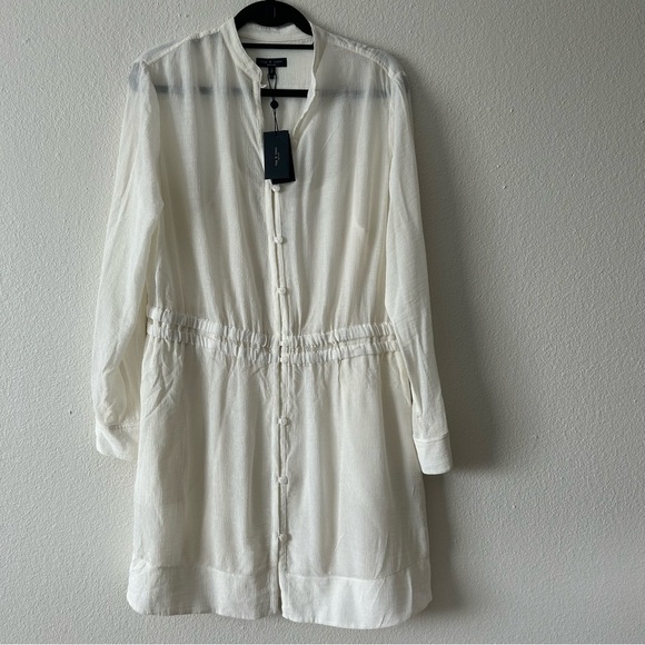 NWT Rag & Bone White Elish Shirt Dress Size Small Gauze Boho Easy Breezy. - Picture 3 of 16